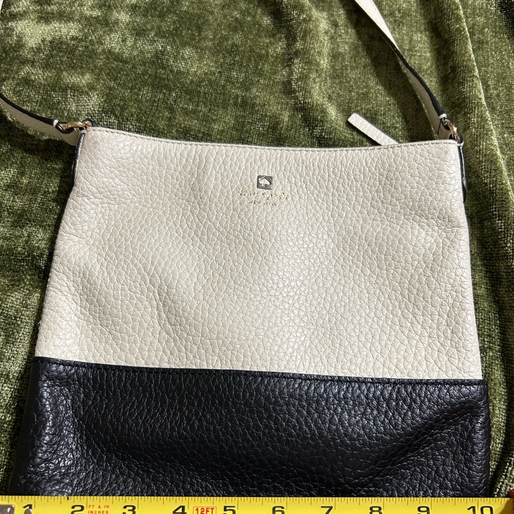 Kate Spade Ivory and Black Leather Crossbody Purse - Picture 2 of 10